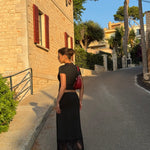 Maxi lace skirt - sort