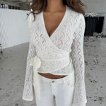 Lacework wool ballerina - hvid