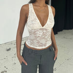 Linea lace top - cream