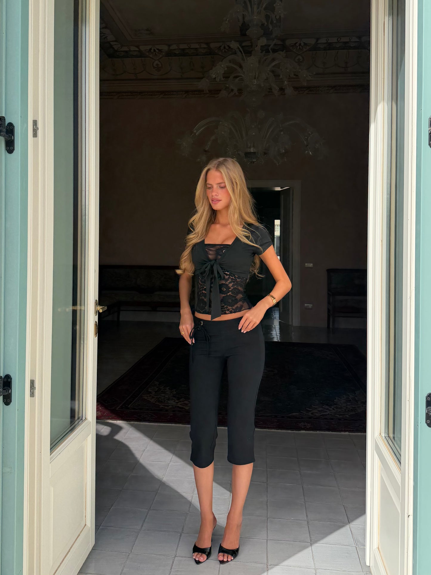 Bolero lace top - sort (forudbestilling)