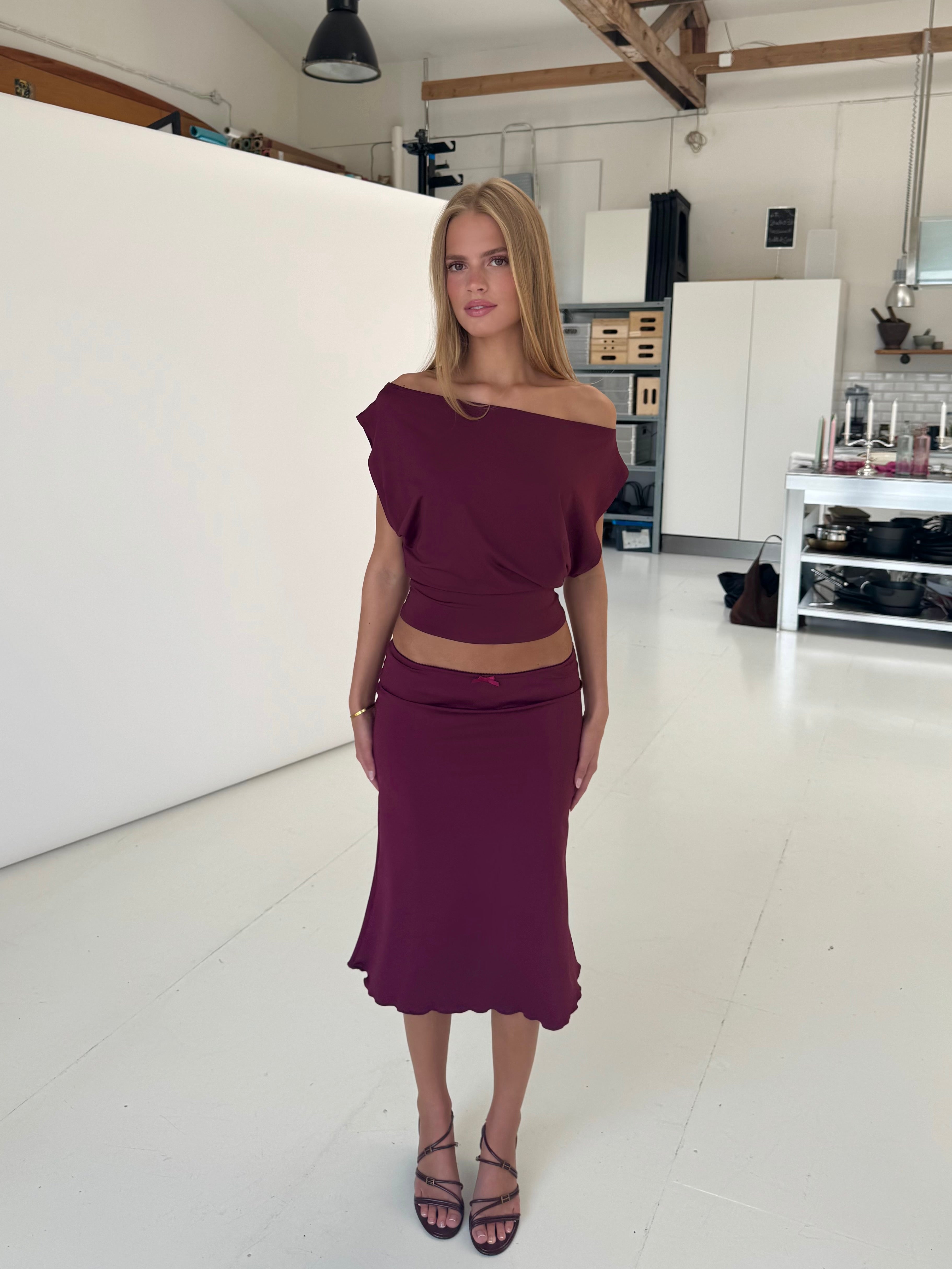 Helia basic skirt - bordeaux