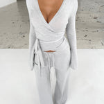 Knit bukser - lys grå