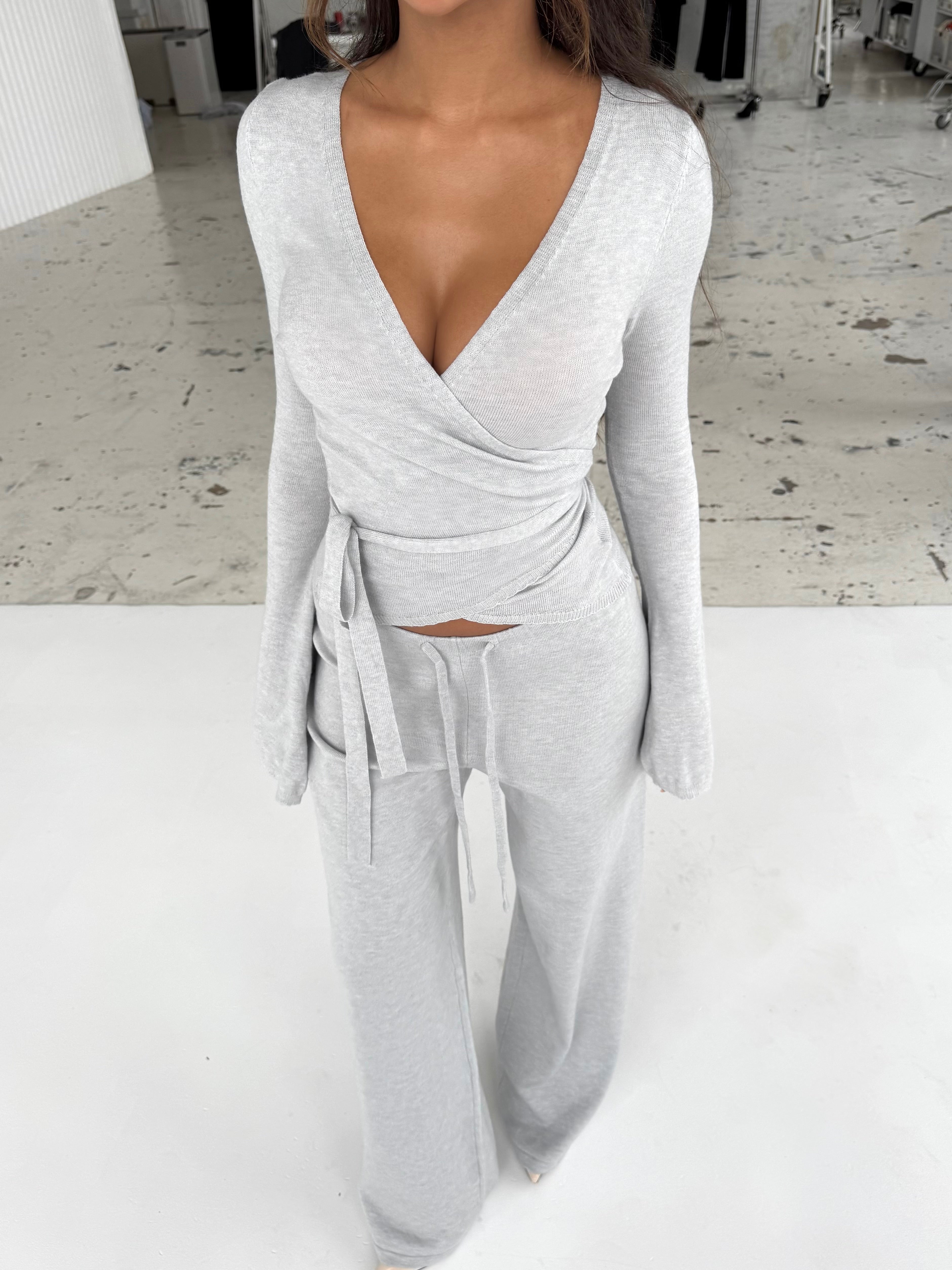 Knit bukser - lys grå