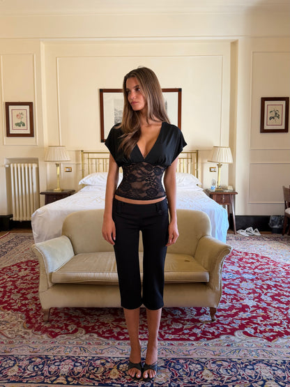 Lera lace top - sort