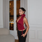 Mila multi top - mørk rød