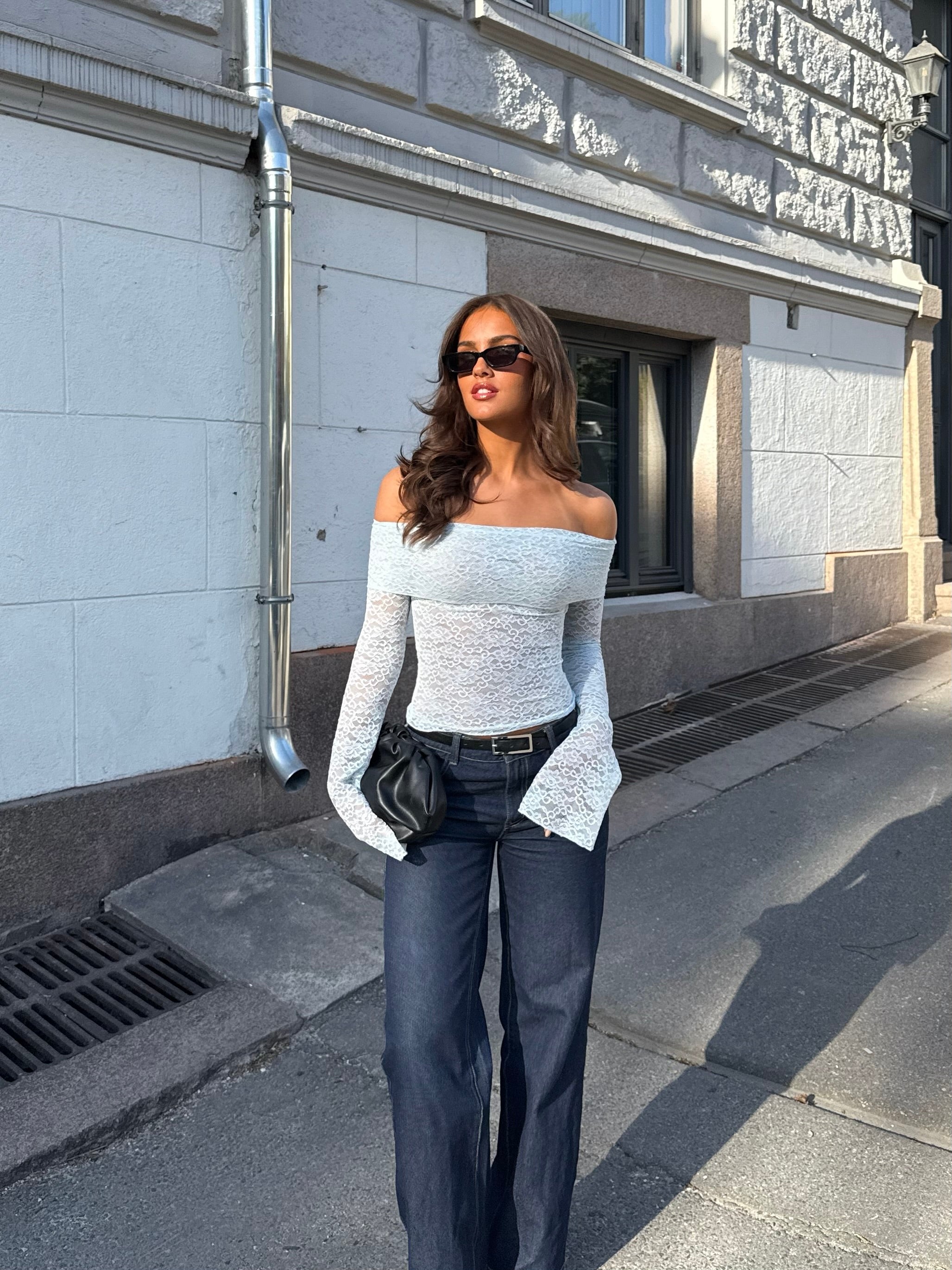 Kaia lace top - lys blå