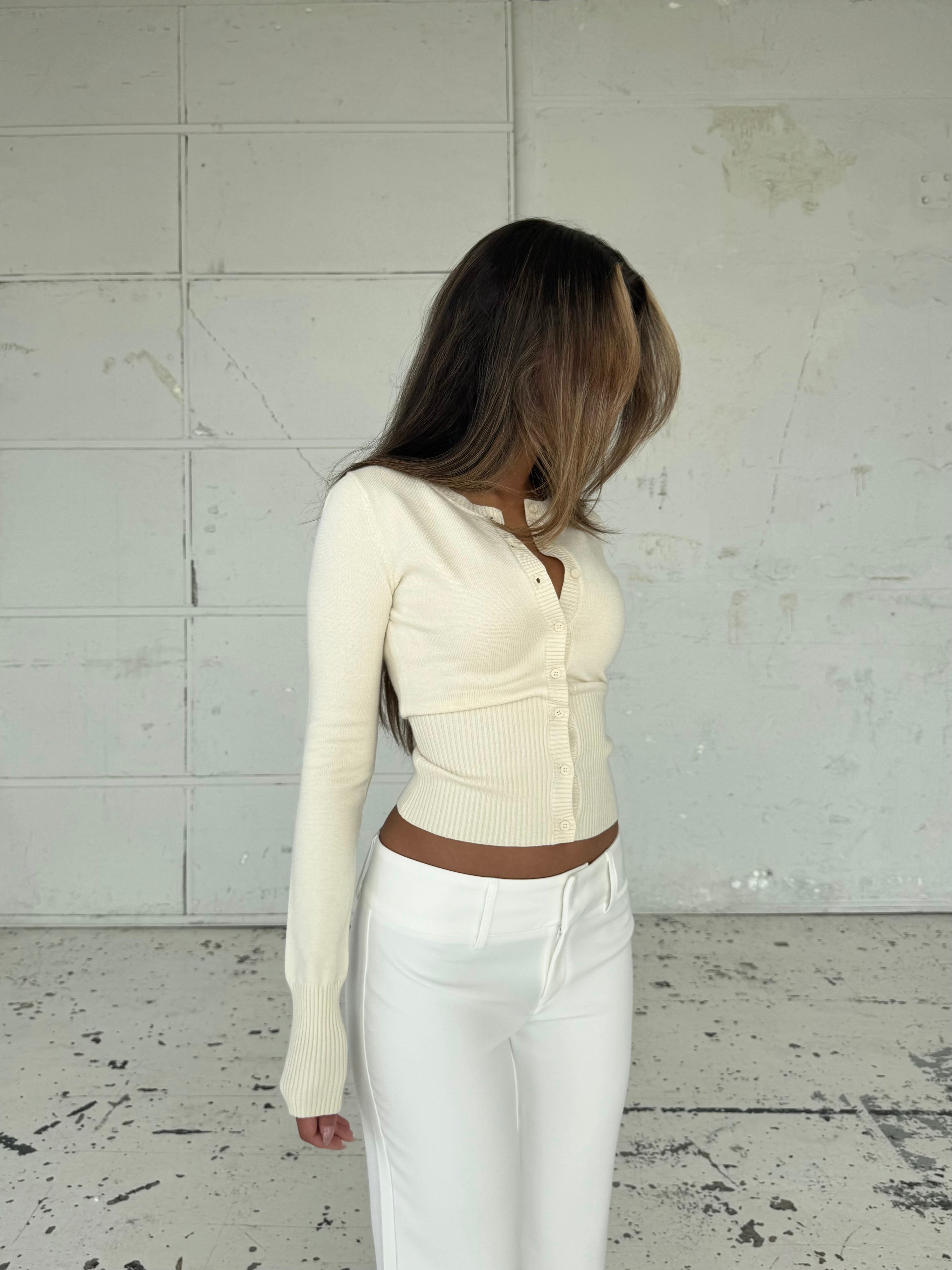 Knit Cardigan - cream