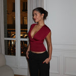 Mila multi top - mørk rød