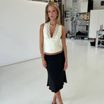 Lucia basic lace top - lys gul