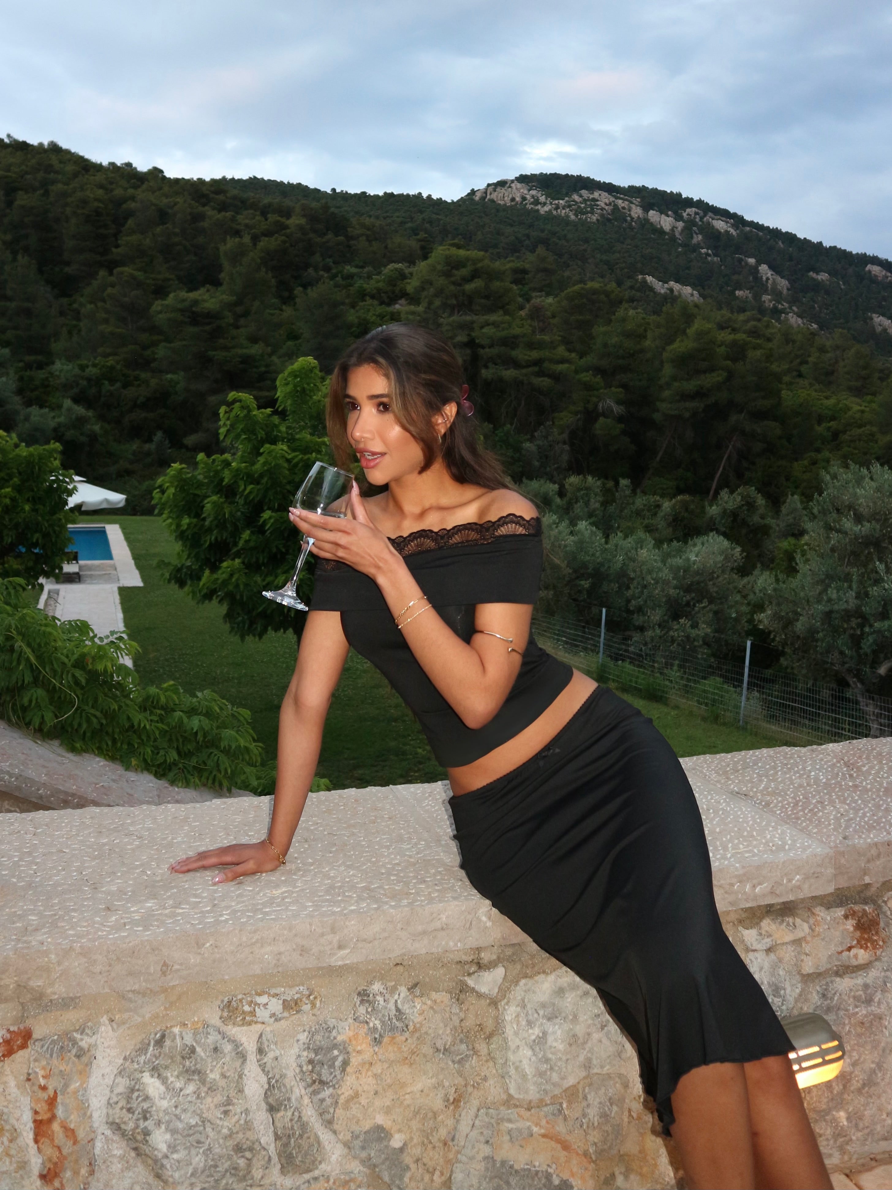 Leda lace top - sort