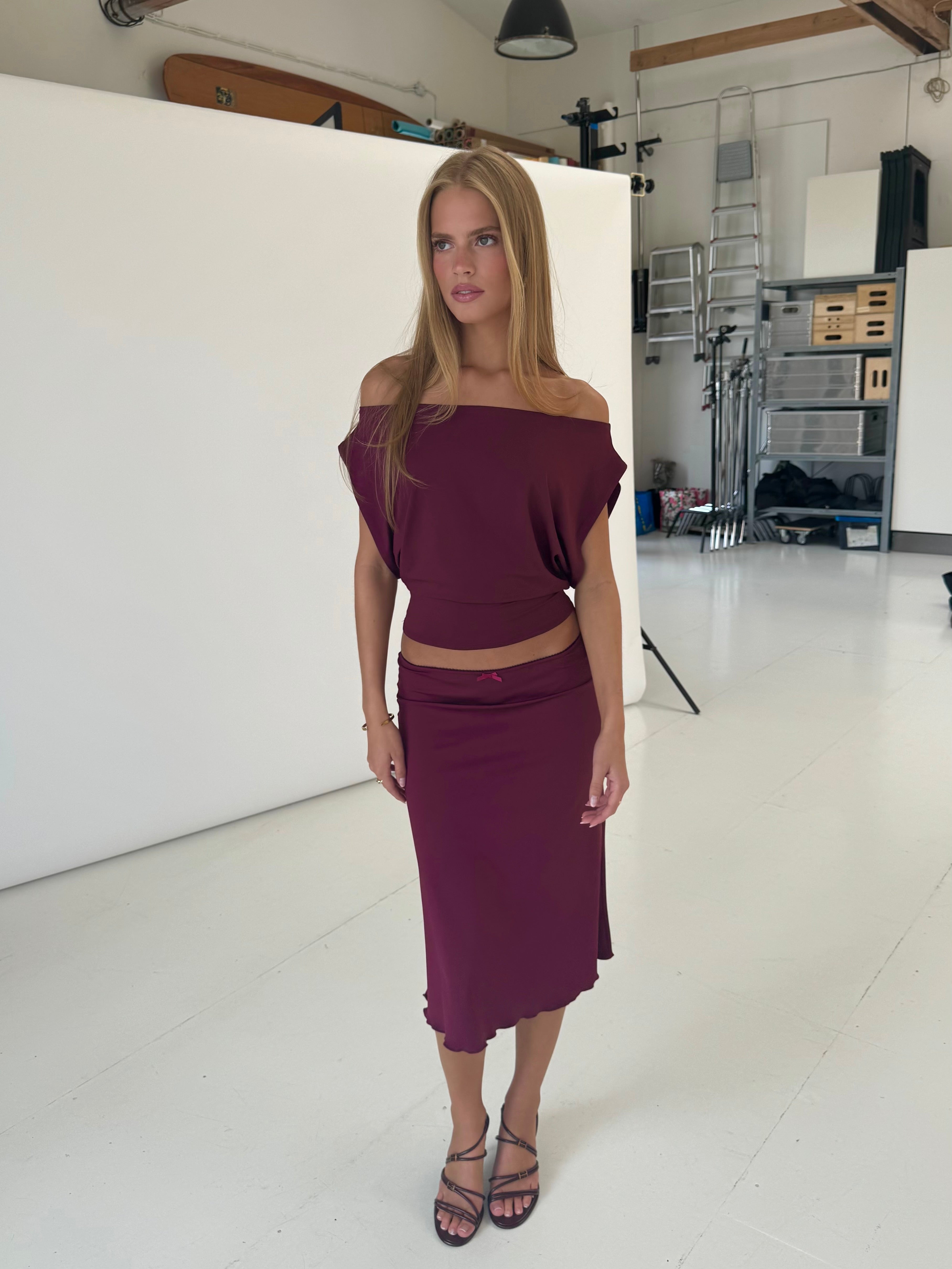 Helia basic skirt - bordeaux