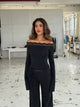 Bari Basic Lace Top – Black