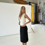 Lucia basic lace top - lys gul