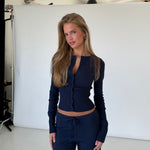 Knit bukser - mørk blå