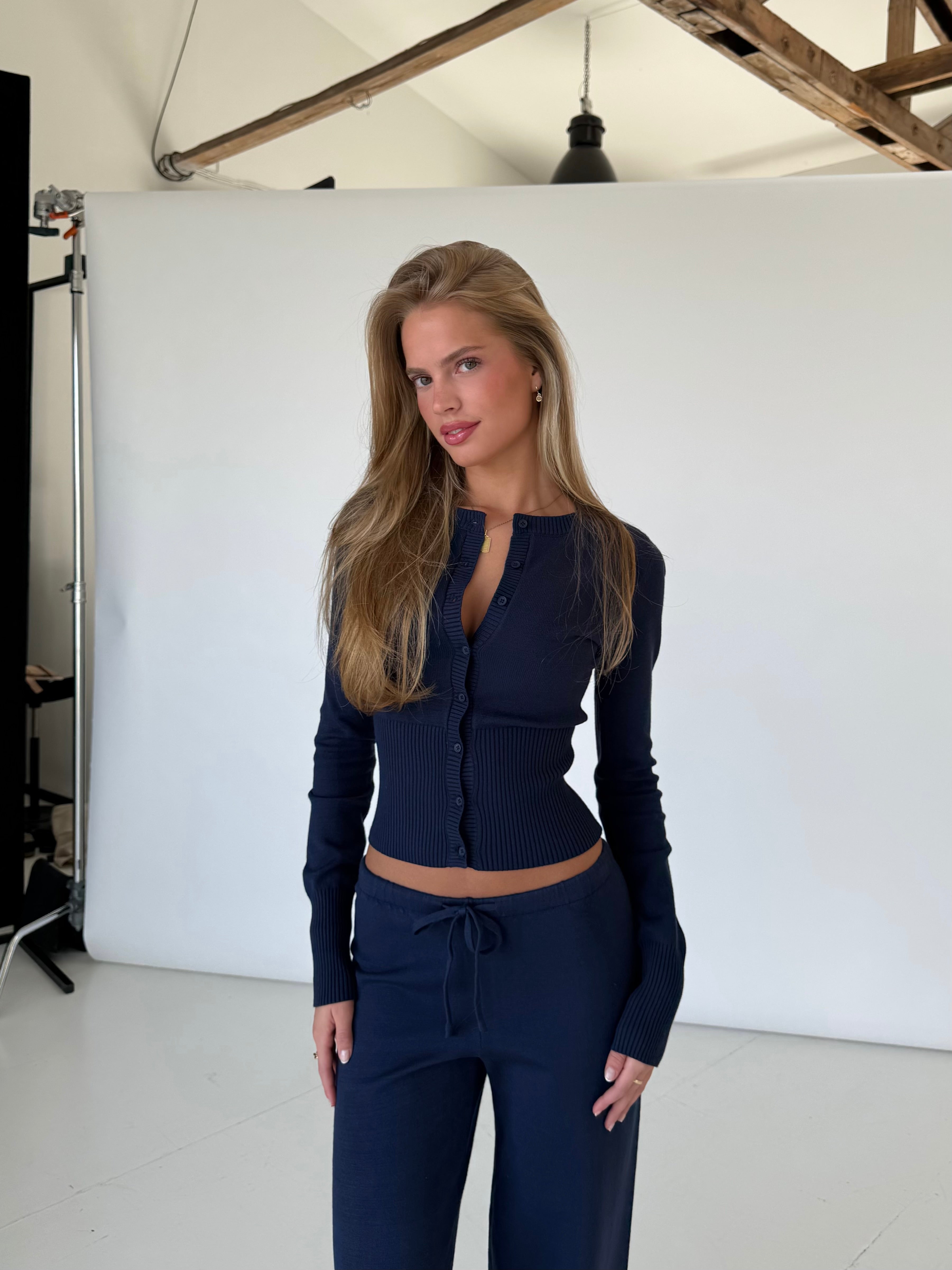 Knit bukser - mørk blå