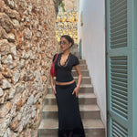 Maxi lace skirt - sort