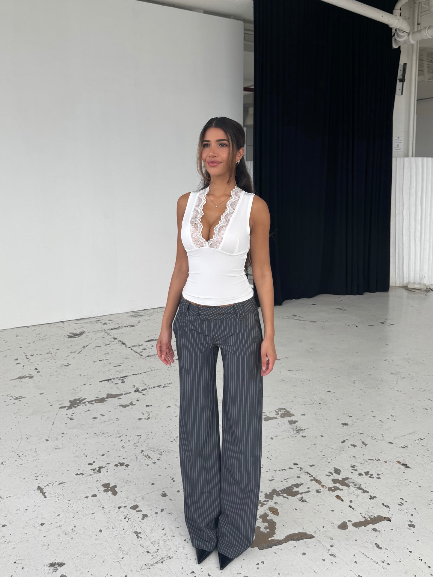 Lucia basic lace top - hvid