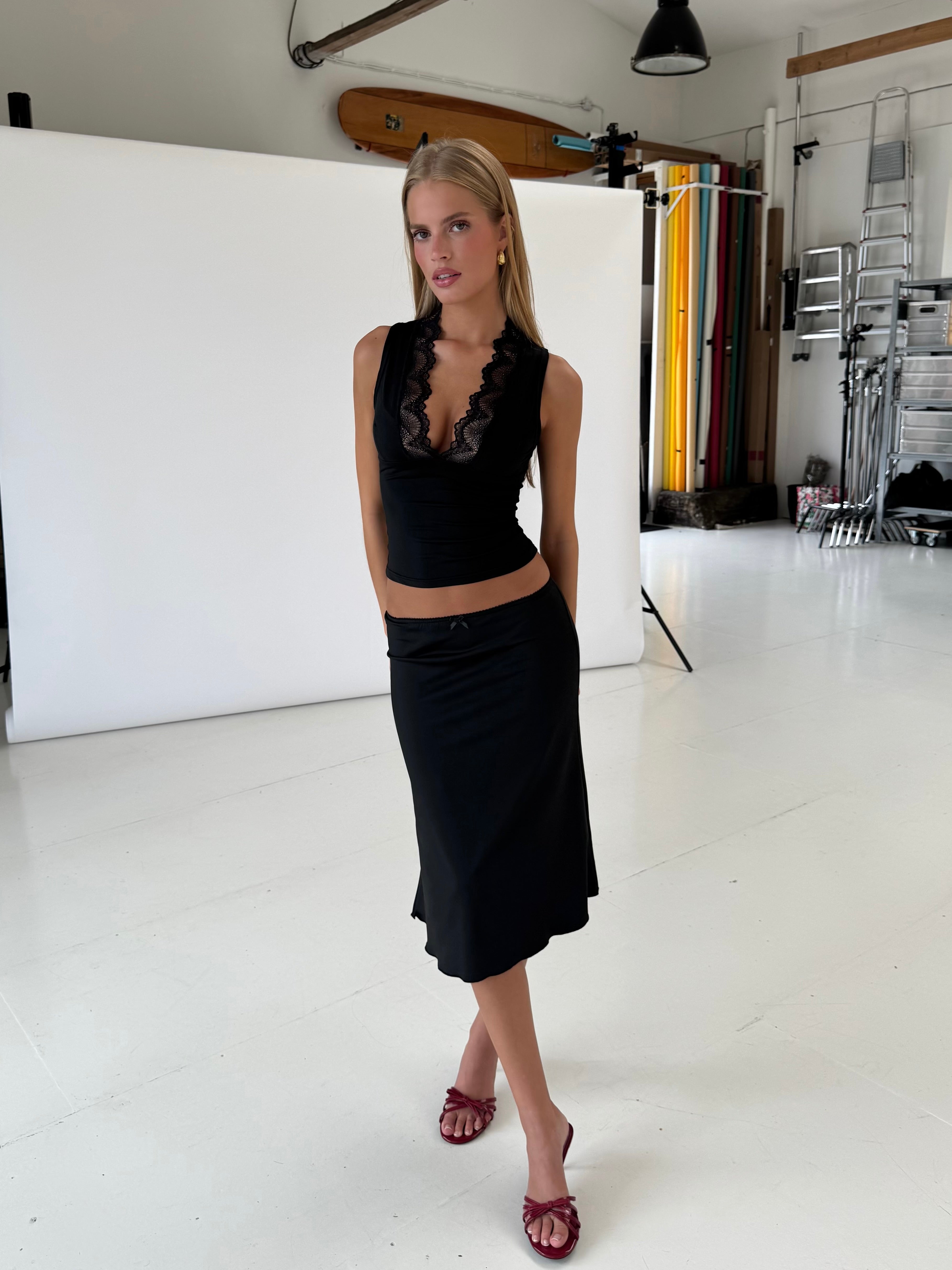 Lucia basic lace top - sort