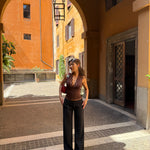 Lucia basic lace top - mørk brun