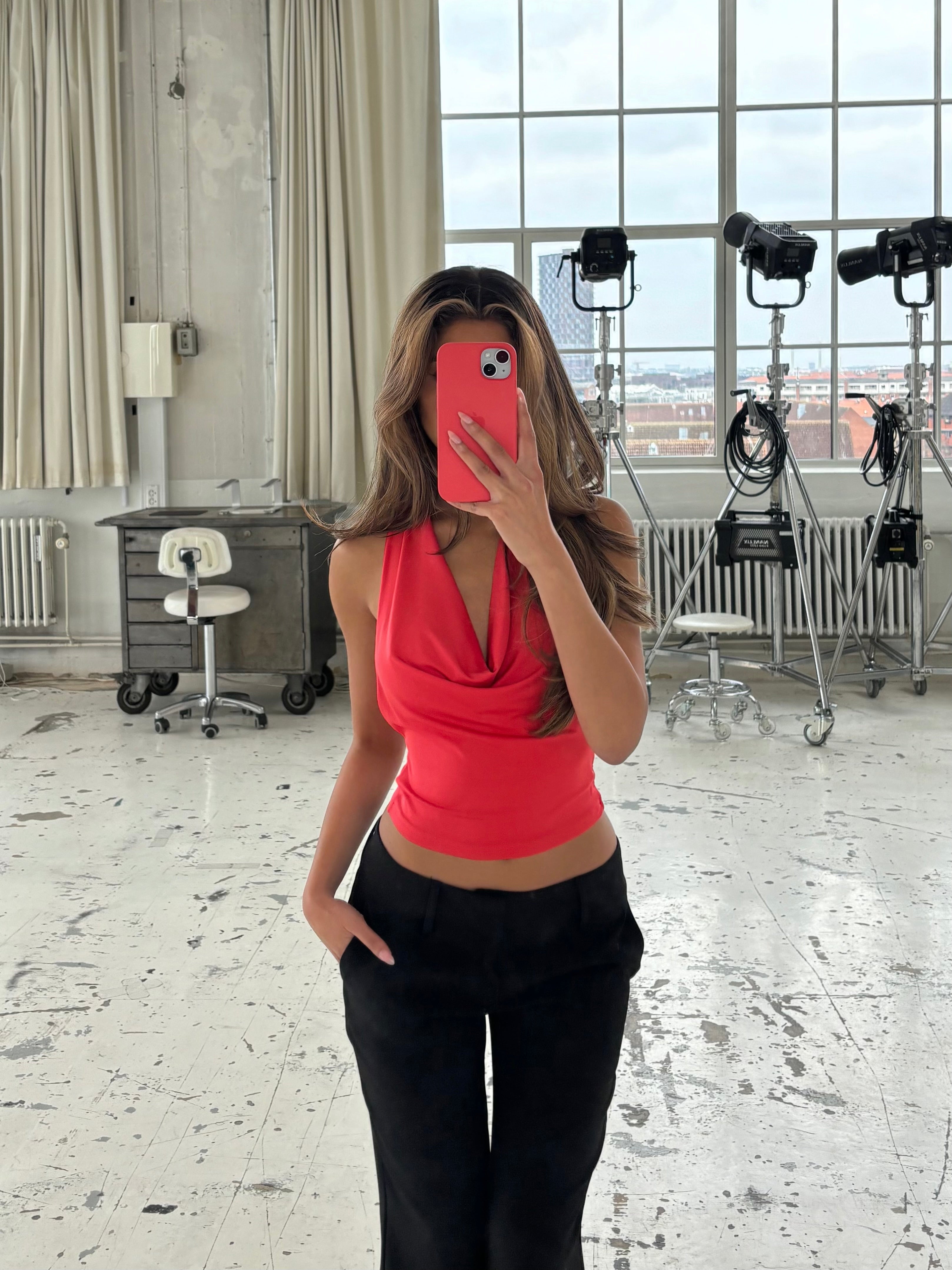 Wave top - koral rød