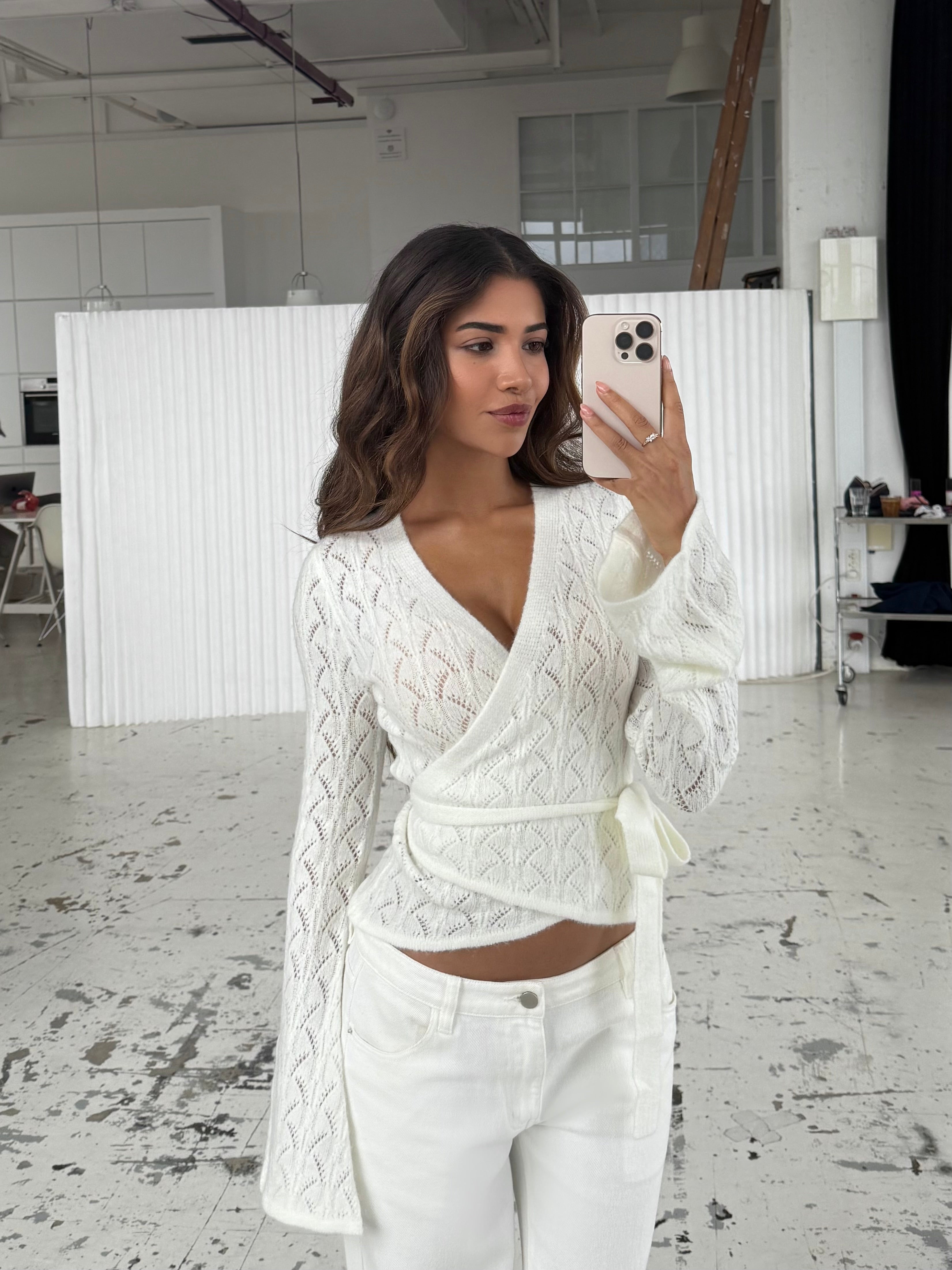 Lacework wool ballerina - hvid