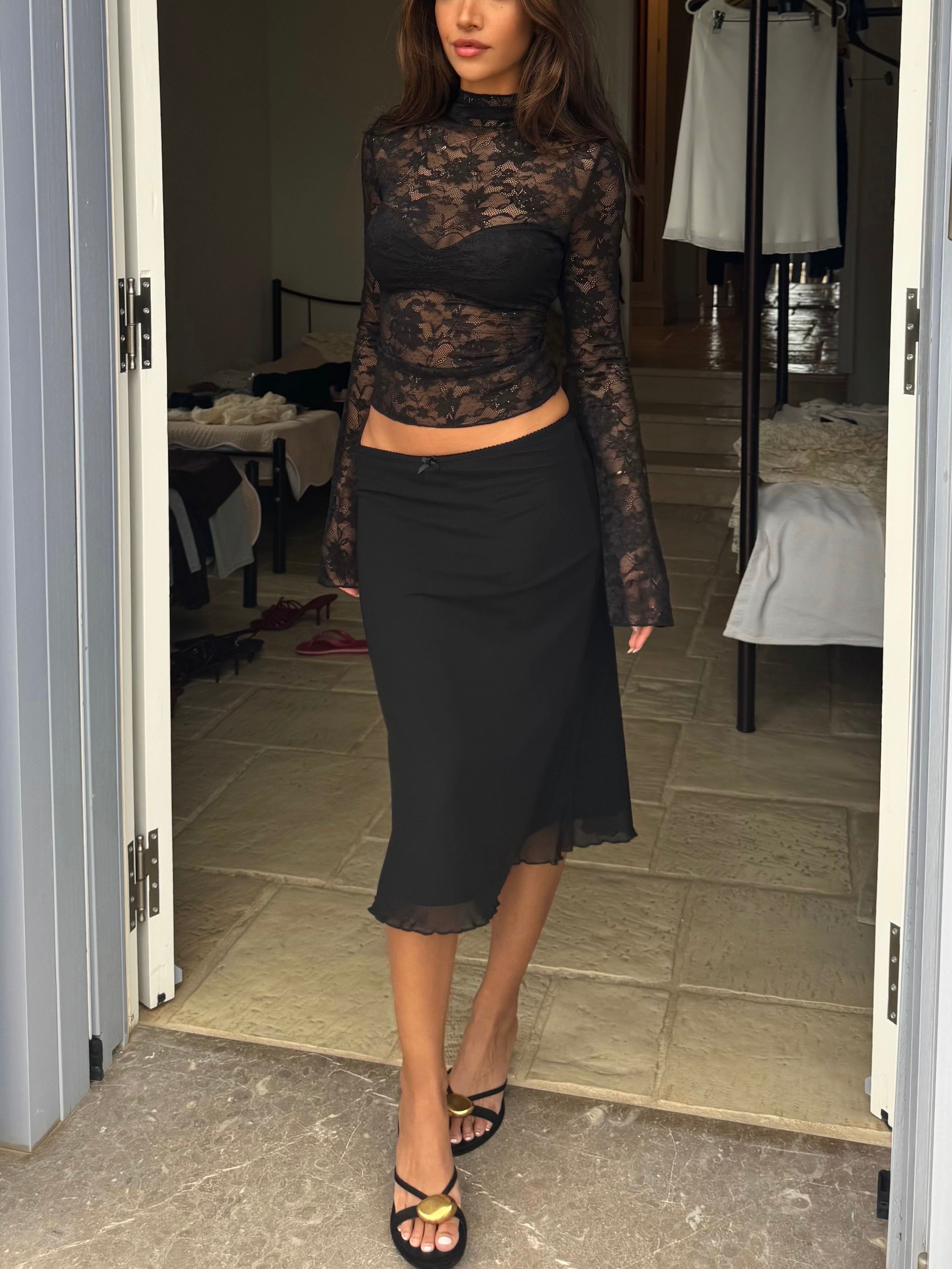 Lenia lace top - sort