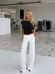 TALL Vera Wide low waist pants – white
