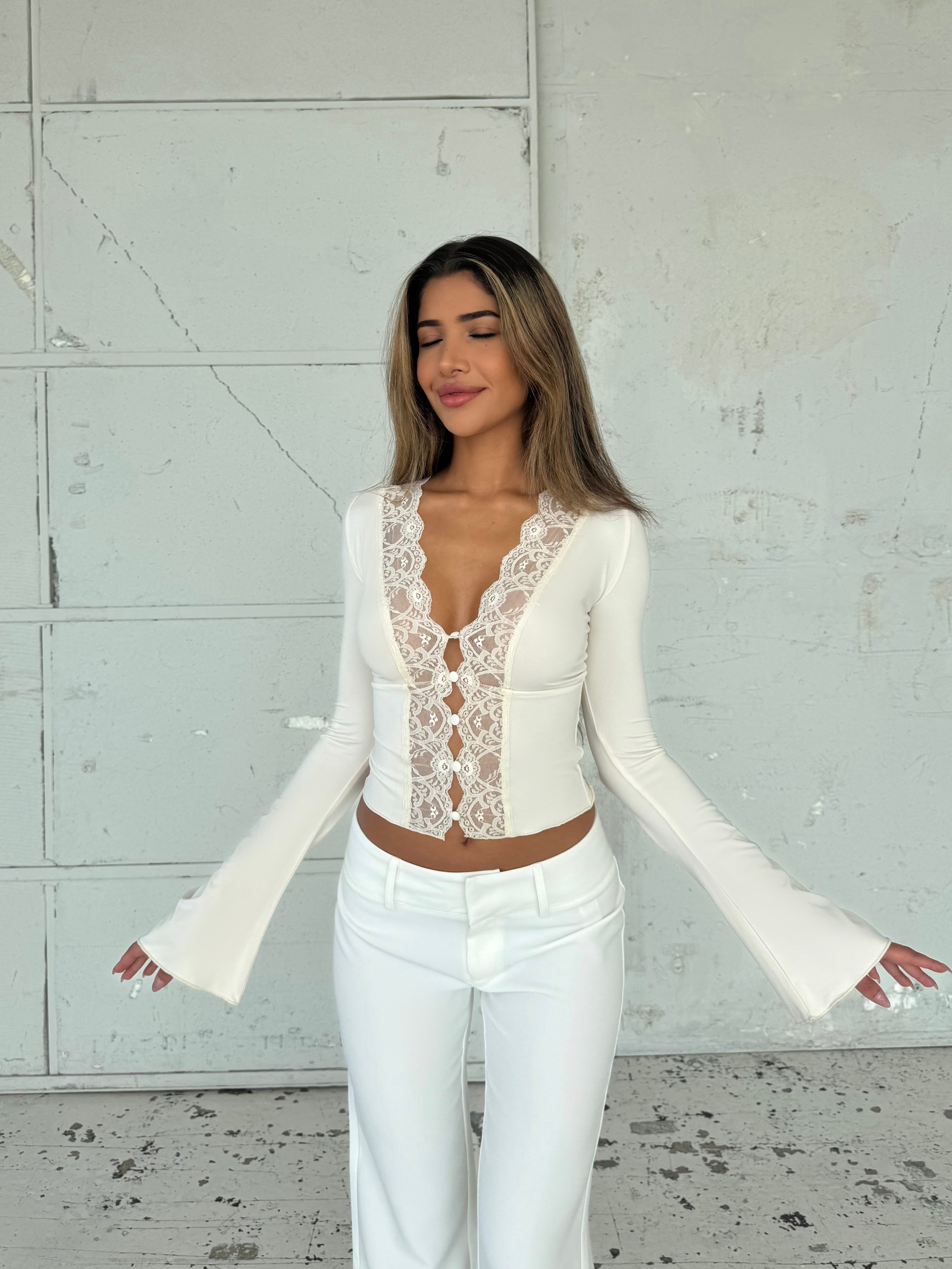 Pretty Luna basic top - cream