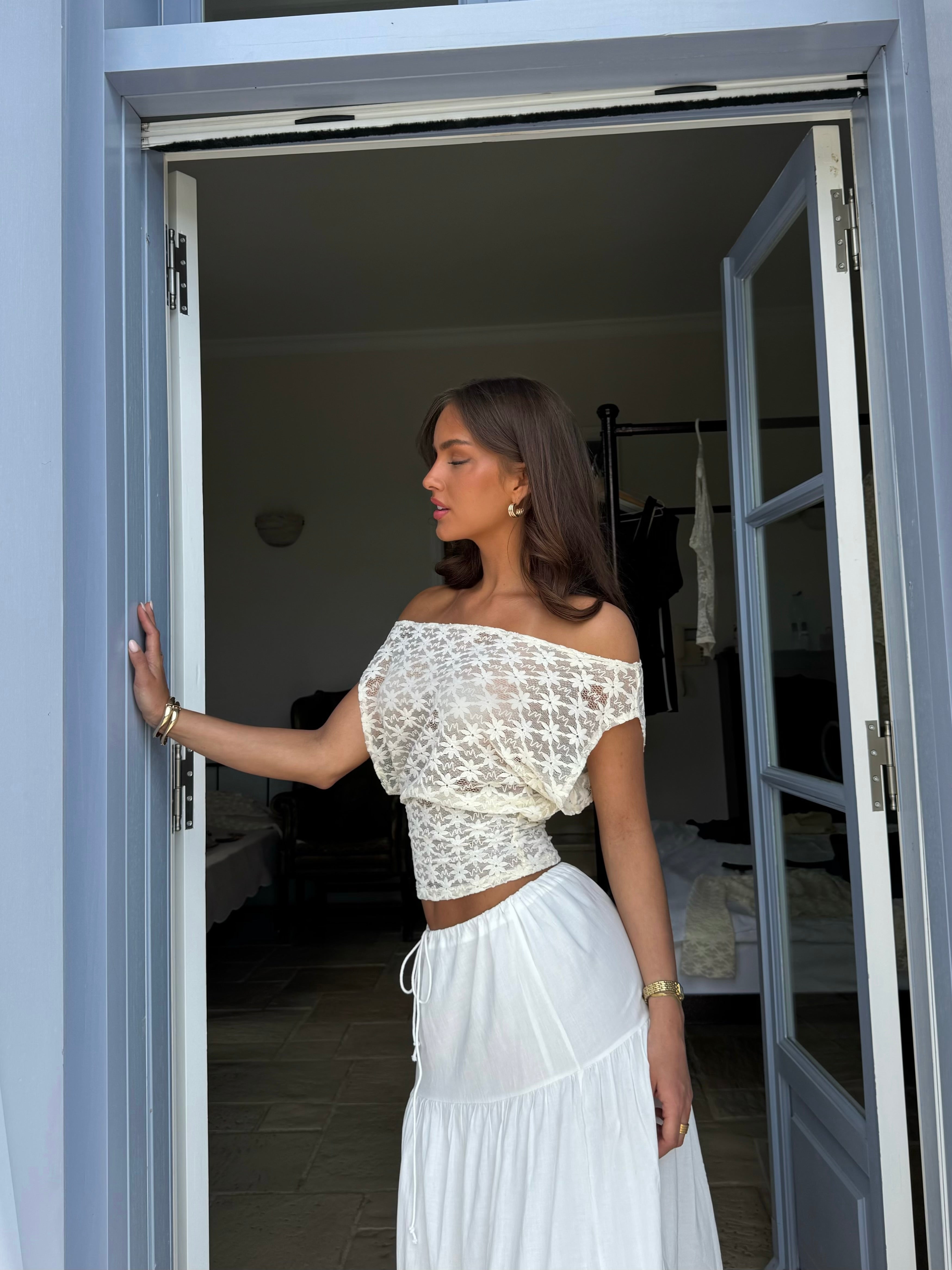 Ira lace top - cream