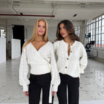 Lacework wool cardigan - hvid