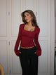 Blair basic lace top - dark red 