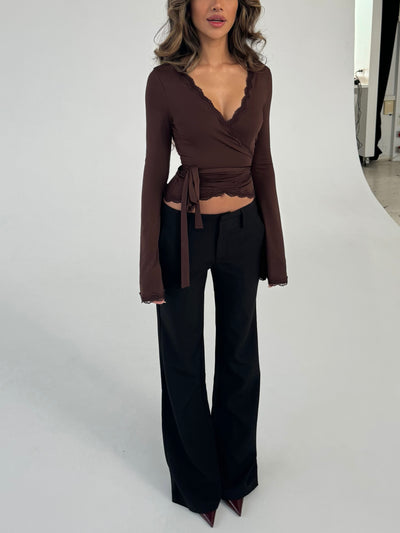 TALL Livia low waist trousers - black