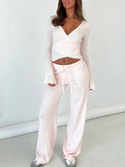 Knit trousers - light pink