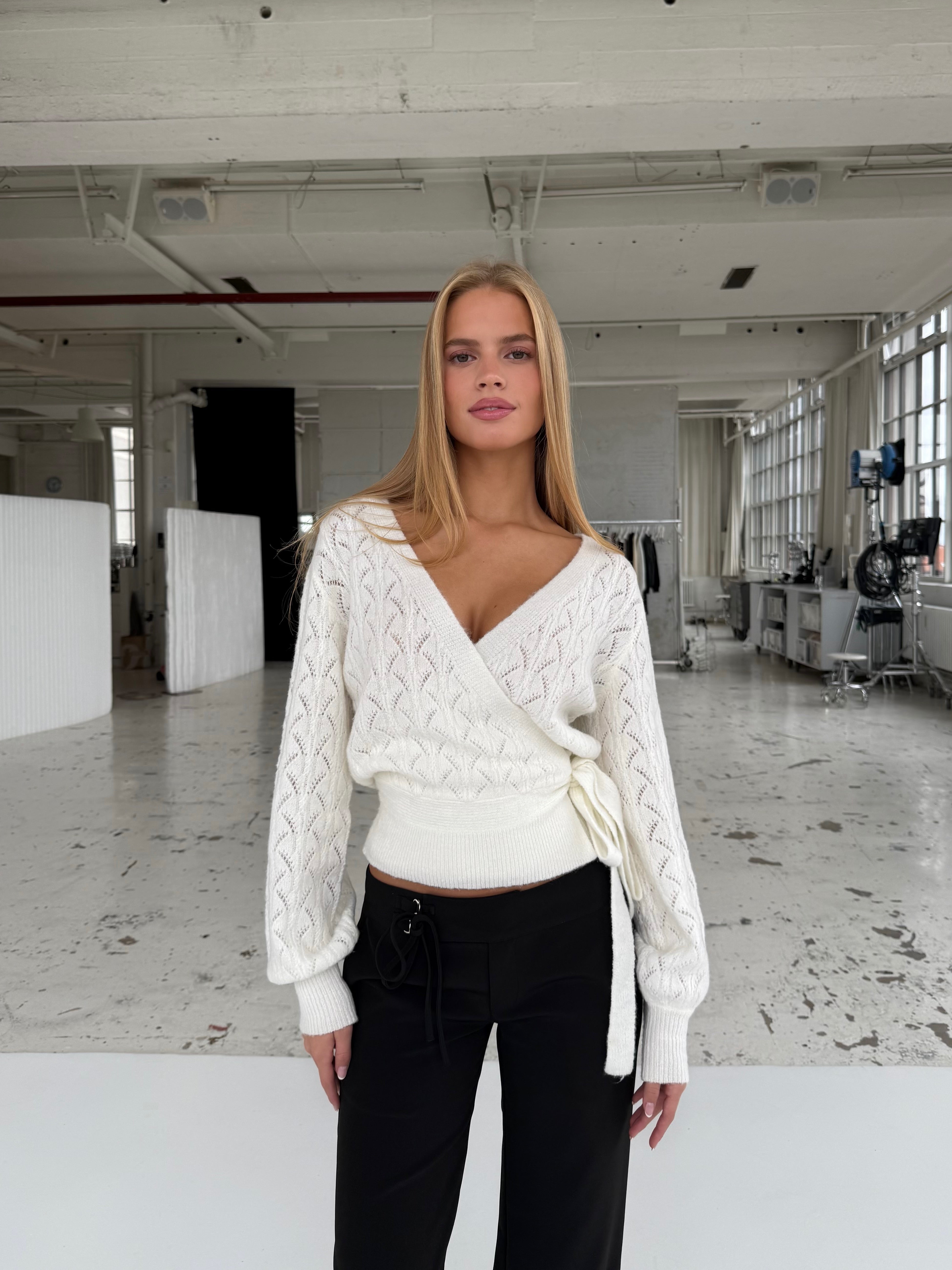 Lacework wool wrap - hvid