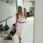 Lucia basic lace top - lyserød