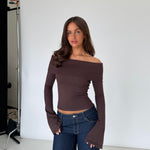 Kaia knit top - mørk brun