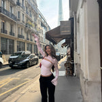 Lara lace long sleeve top - lyserød