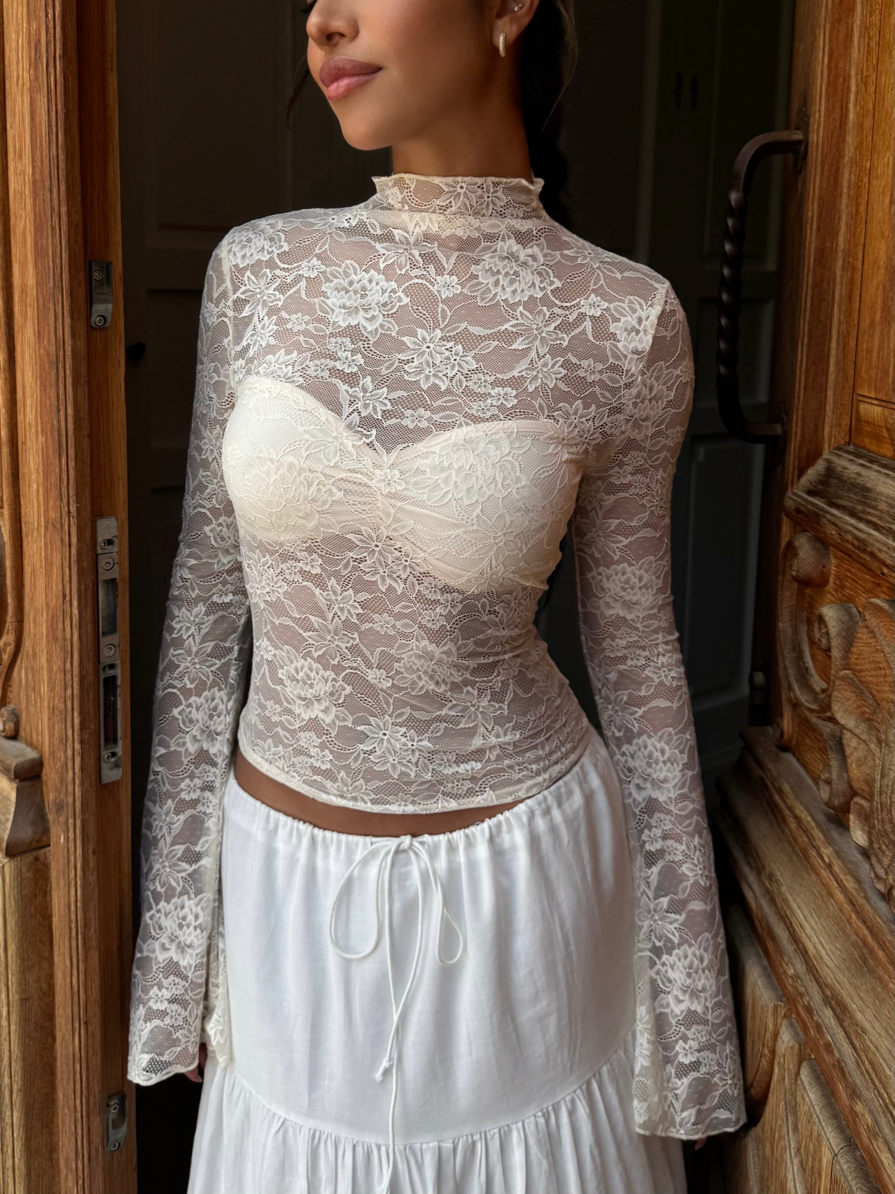 Lenia lace top - cream
