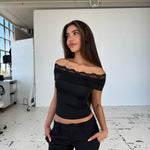 Leda lace top - sort