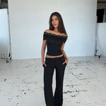 Leda lace top - sort