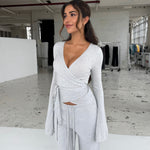 Ballerina knit top - lys grå