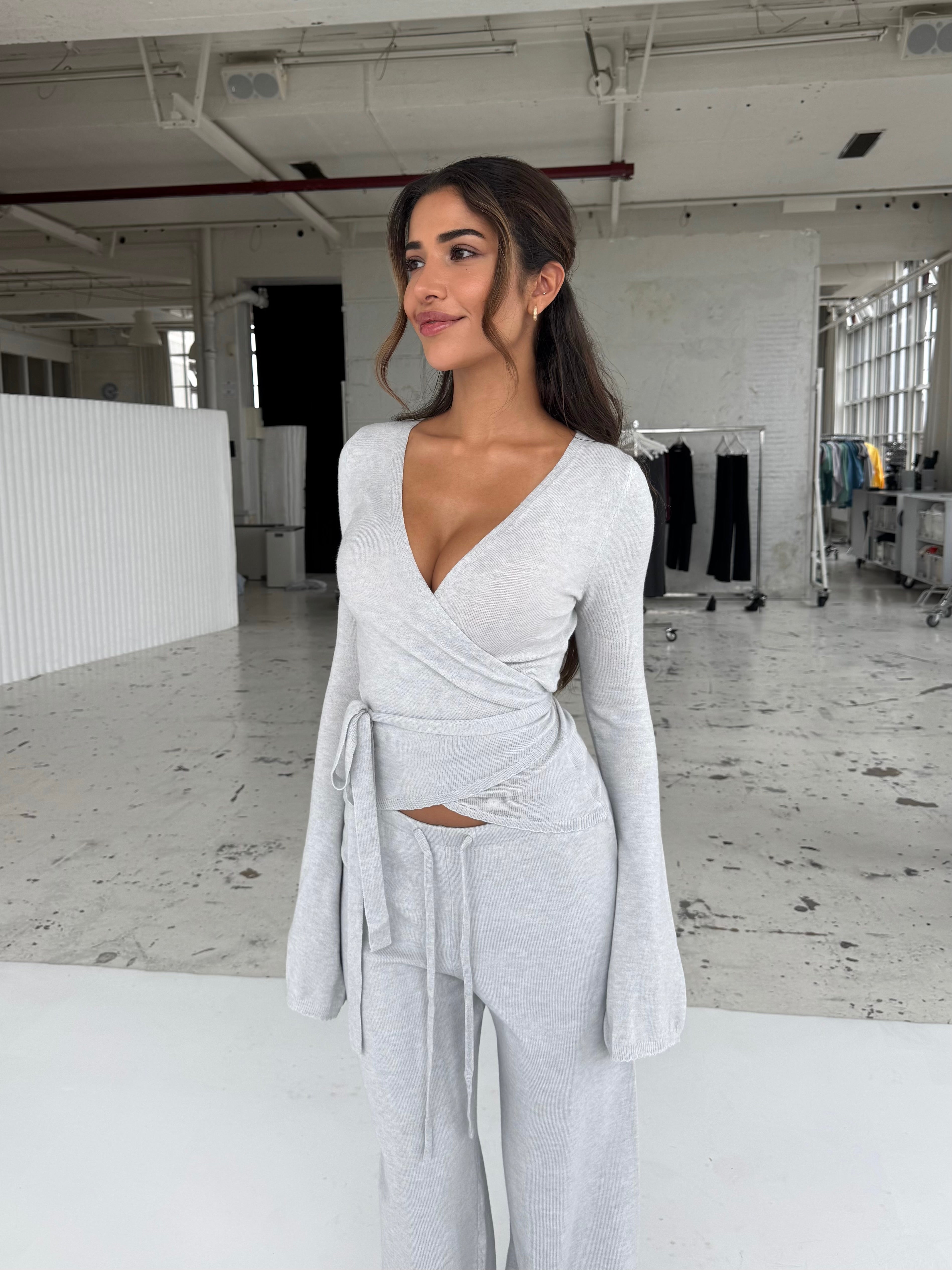 Ballerina knit top - lys grå