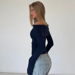 Kaia knit top - mørk blå