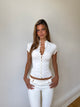 Pearl Button Top - White
