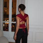 Mila multi top - mørk rød