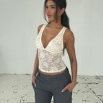 Linea lace top - cream