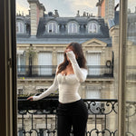 Bow basic lace top - hvid