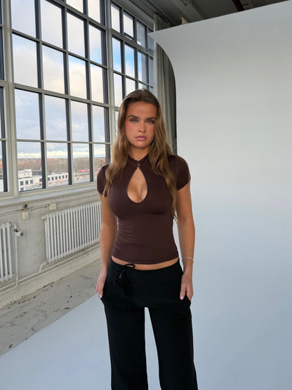 Baia basic top - mørk brun