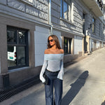 Kaia lace top - lys blå