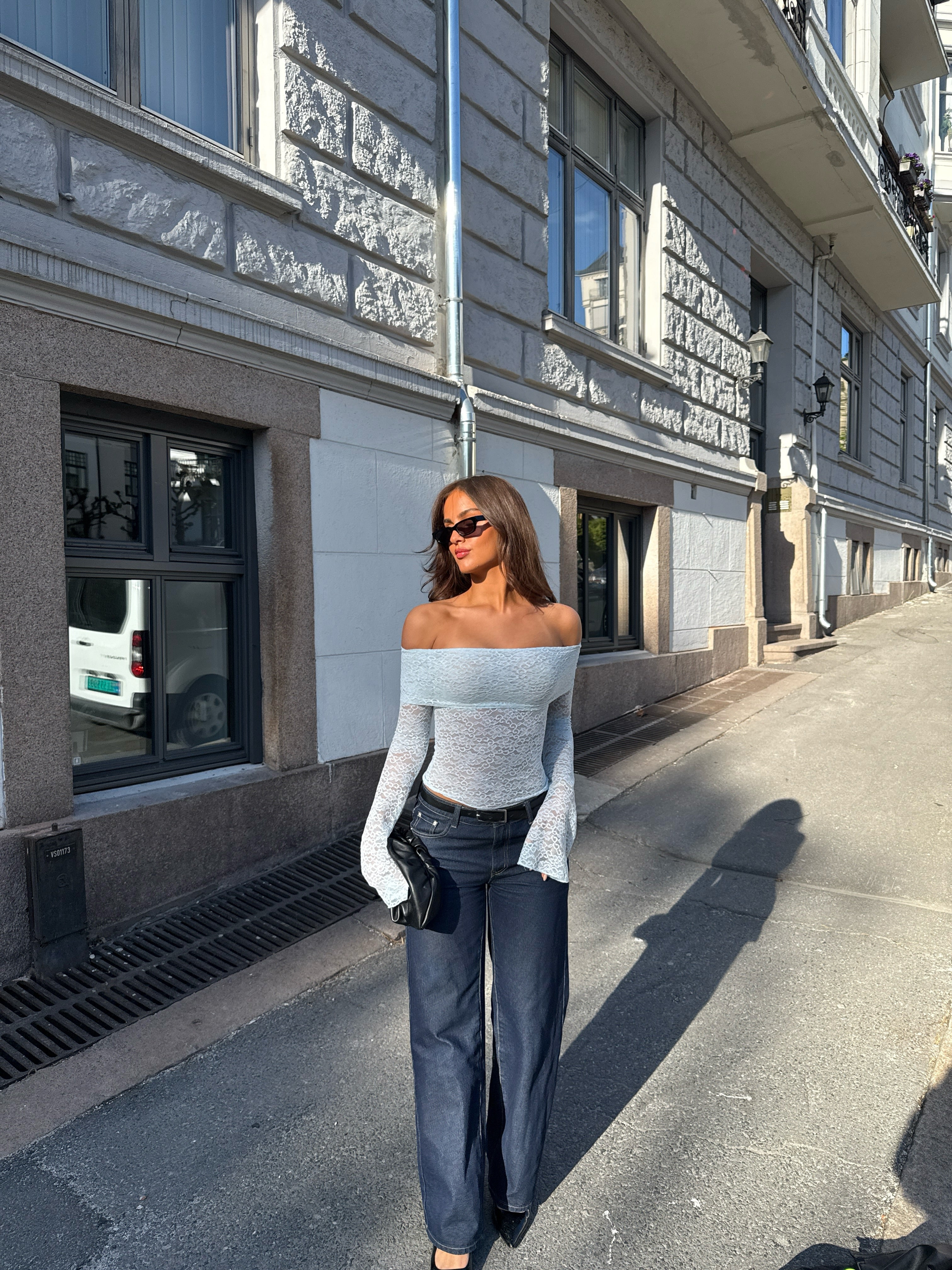 Kaia lace top - lys blå